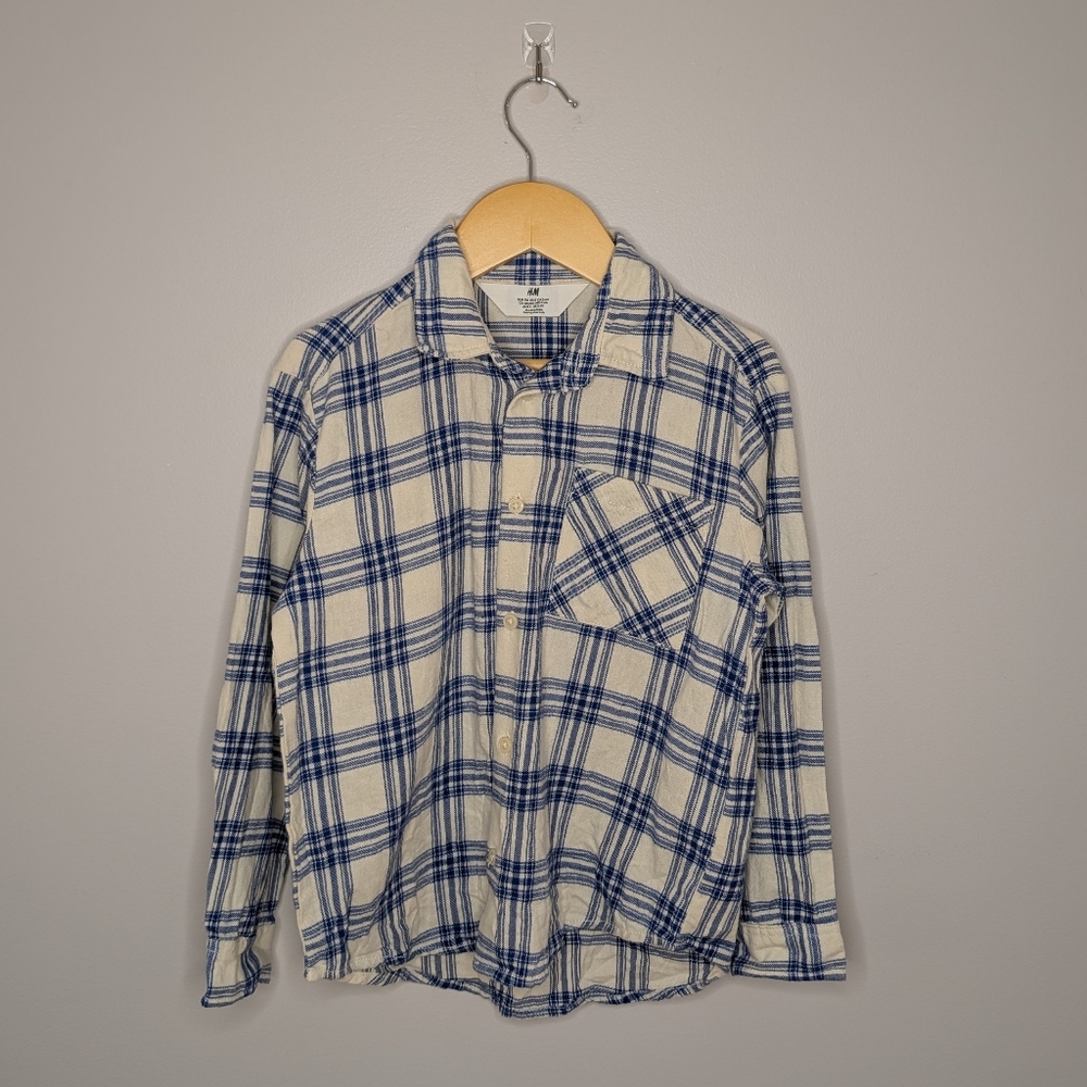💙 2 for 15 💙 H&M Cotton Plaid Button Down Long Sleeve Shirt